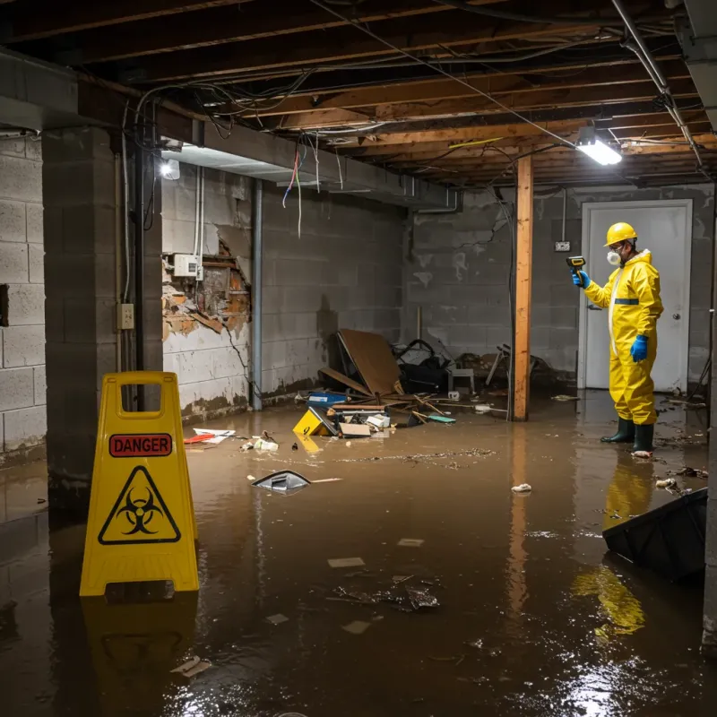 Flooded Basement Electrical Hazard in Fairview, GA Property