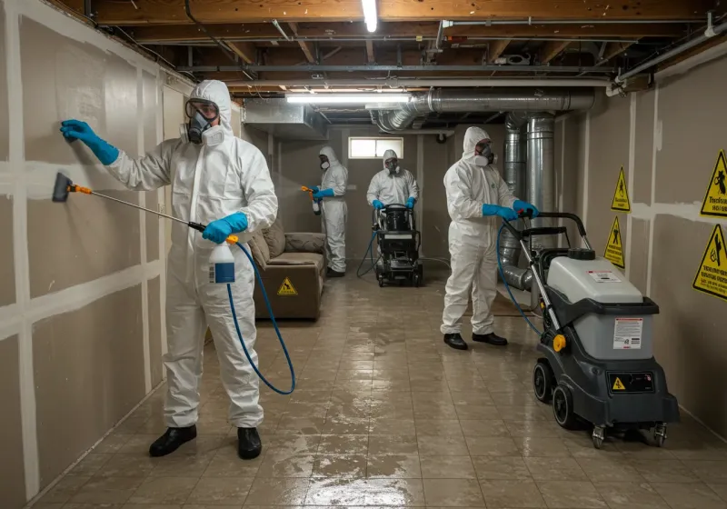 Basement Moisture Removal and Structural Drying process in Fairview, GA